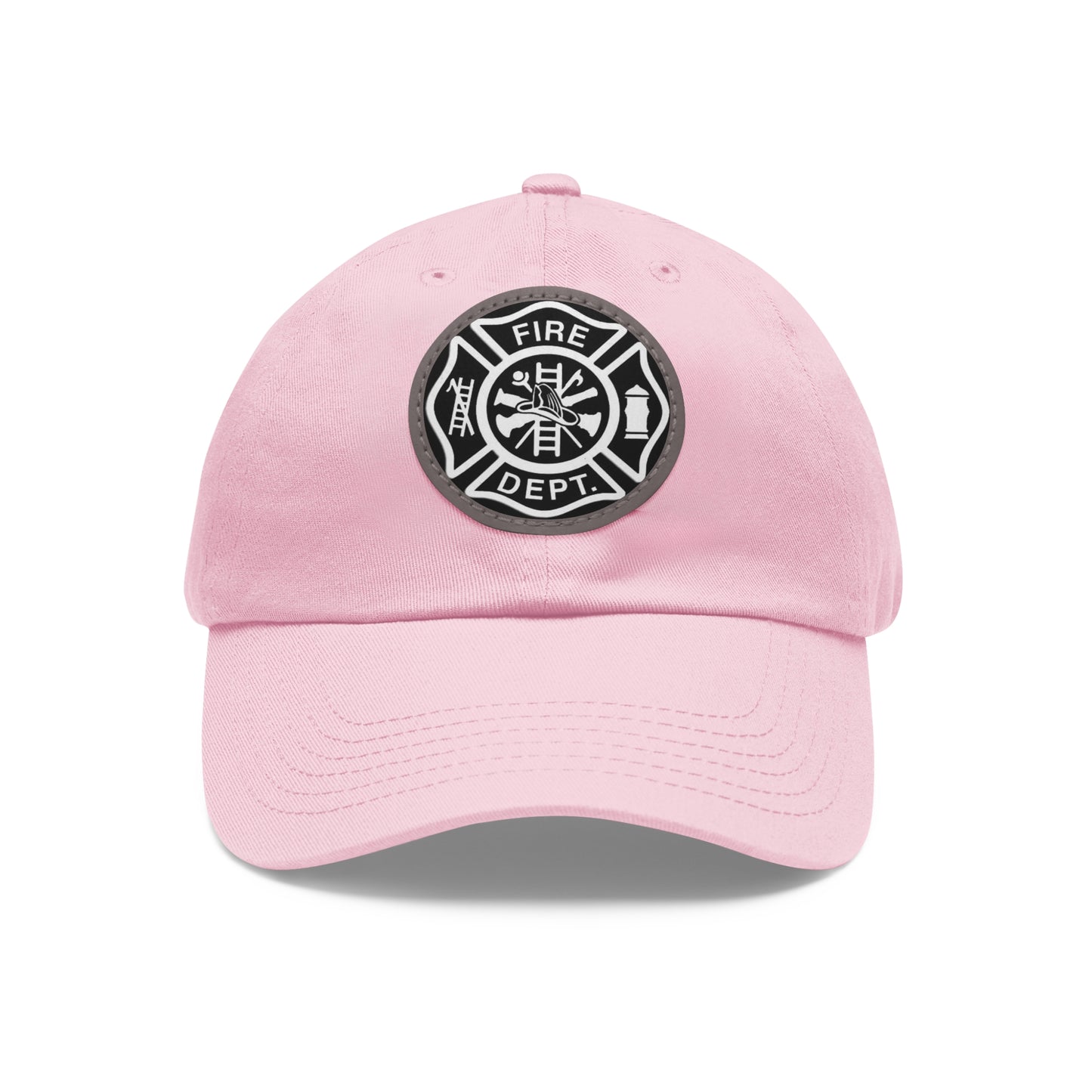 FIre Dept Hat with Leather Patch (Round)
