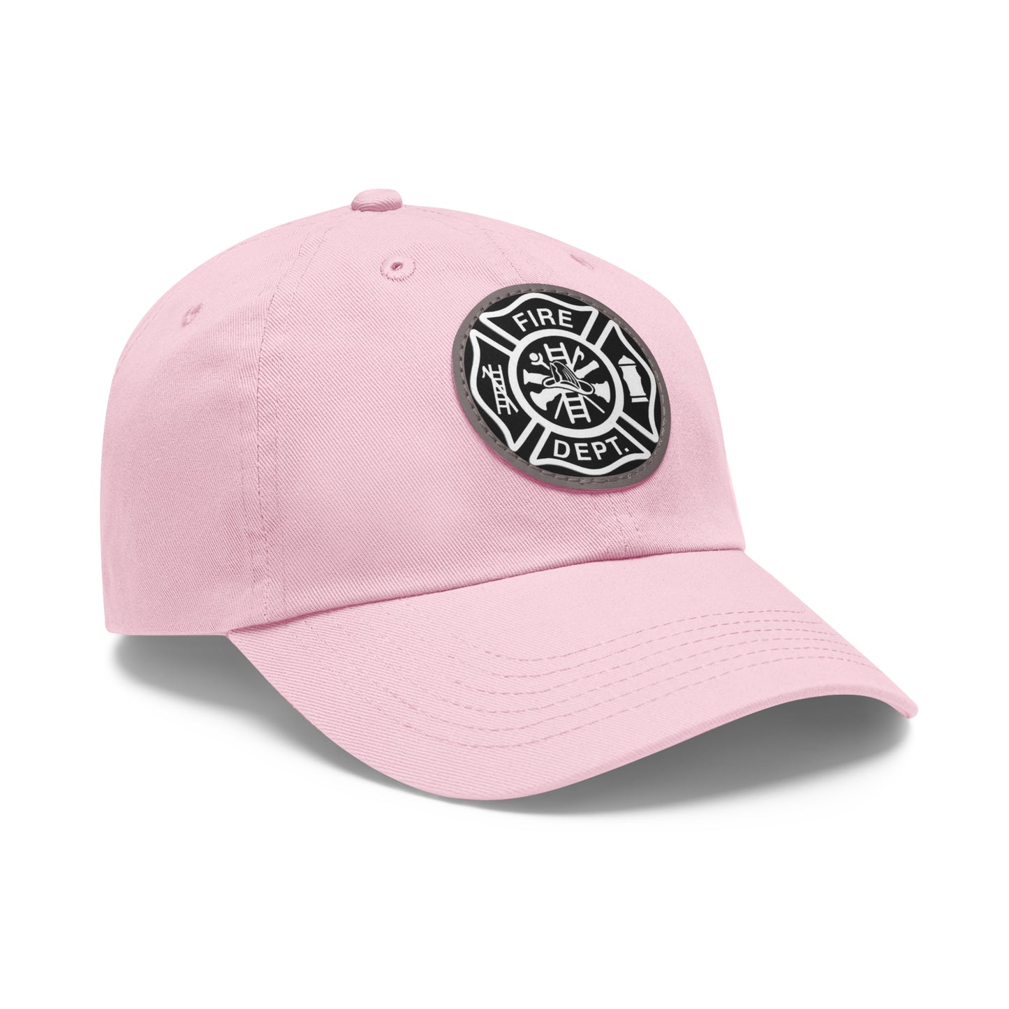 FIre Dept Hat with Leather Patch (Round)