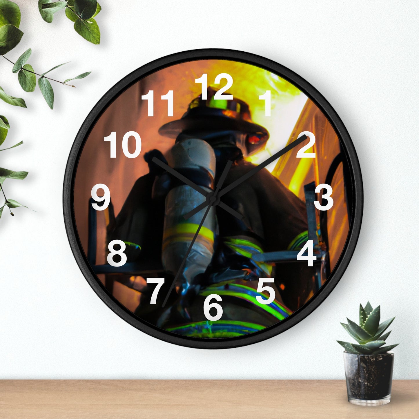 Firefighter--Wall Clock