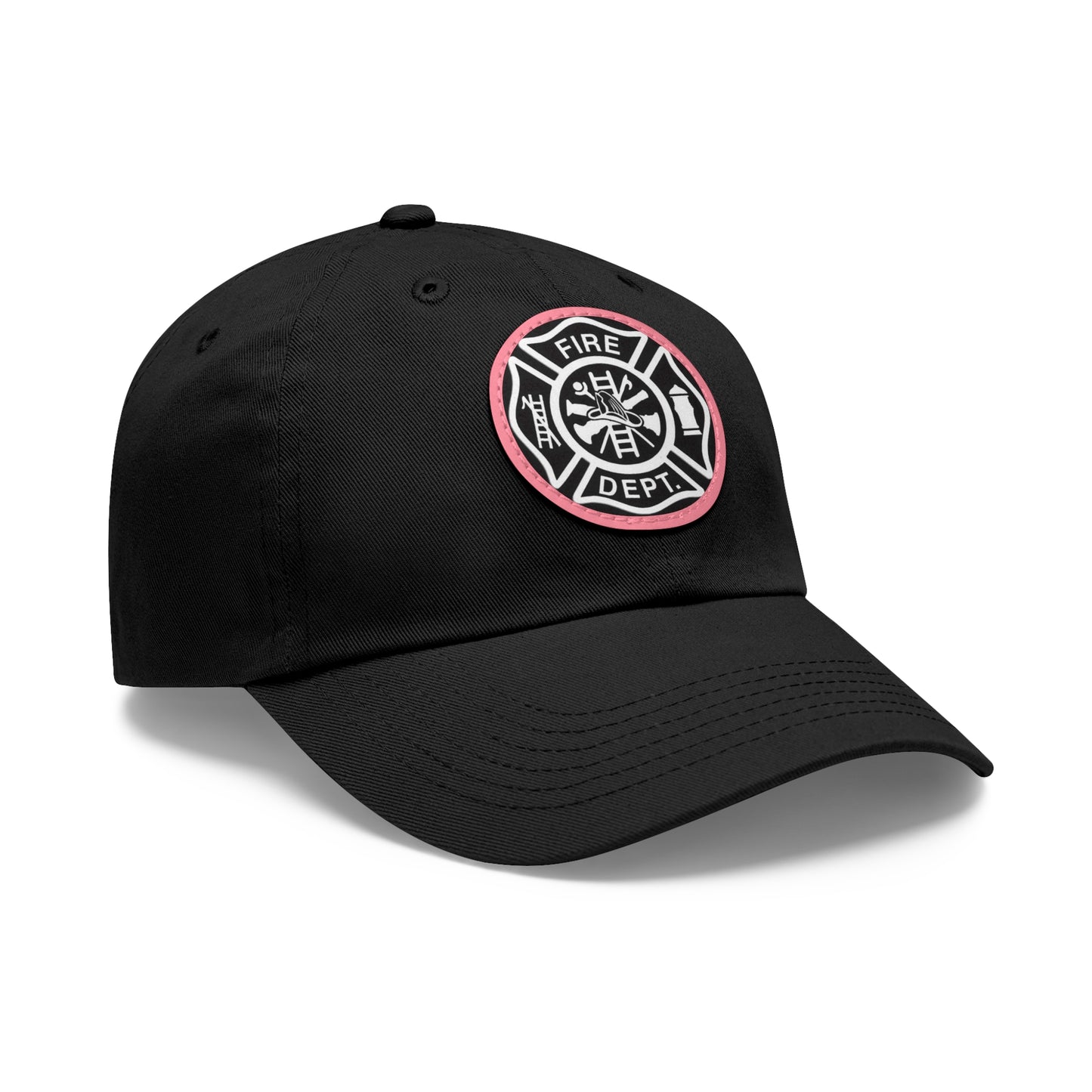 FIre Dept Hat with Leather Patch (Round)
