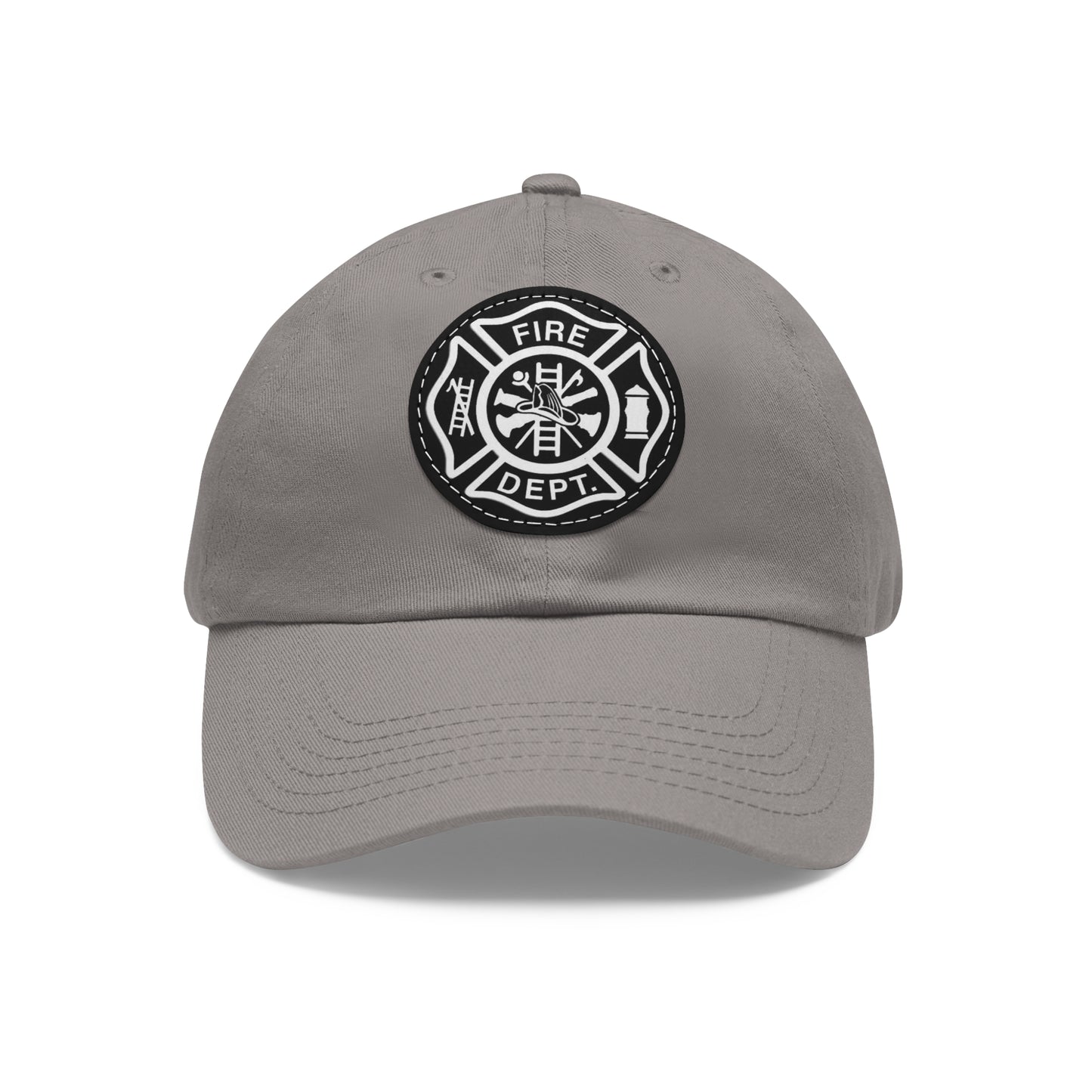 FIre Dept Hat with Leather Patch (Round)