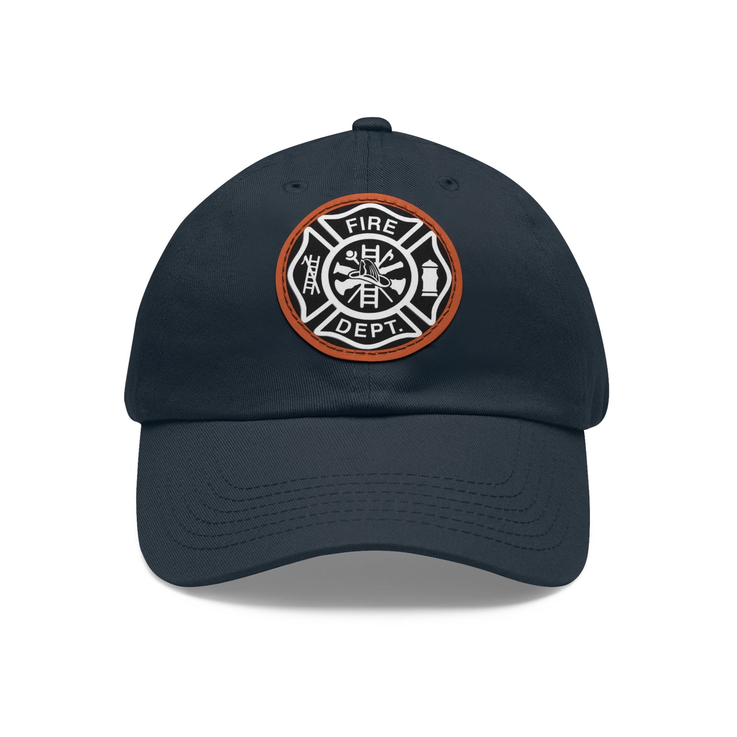 FIre Dept Hat with Leather Patch (Round)