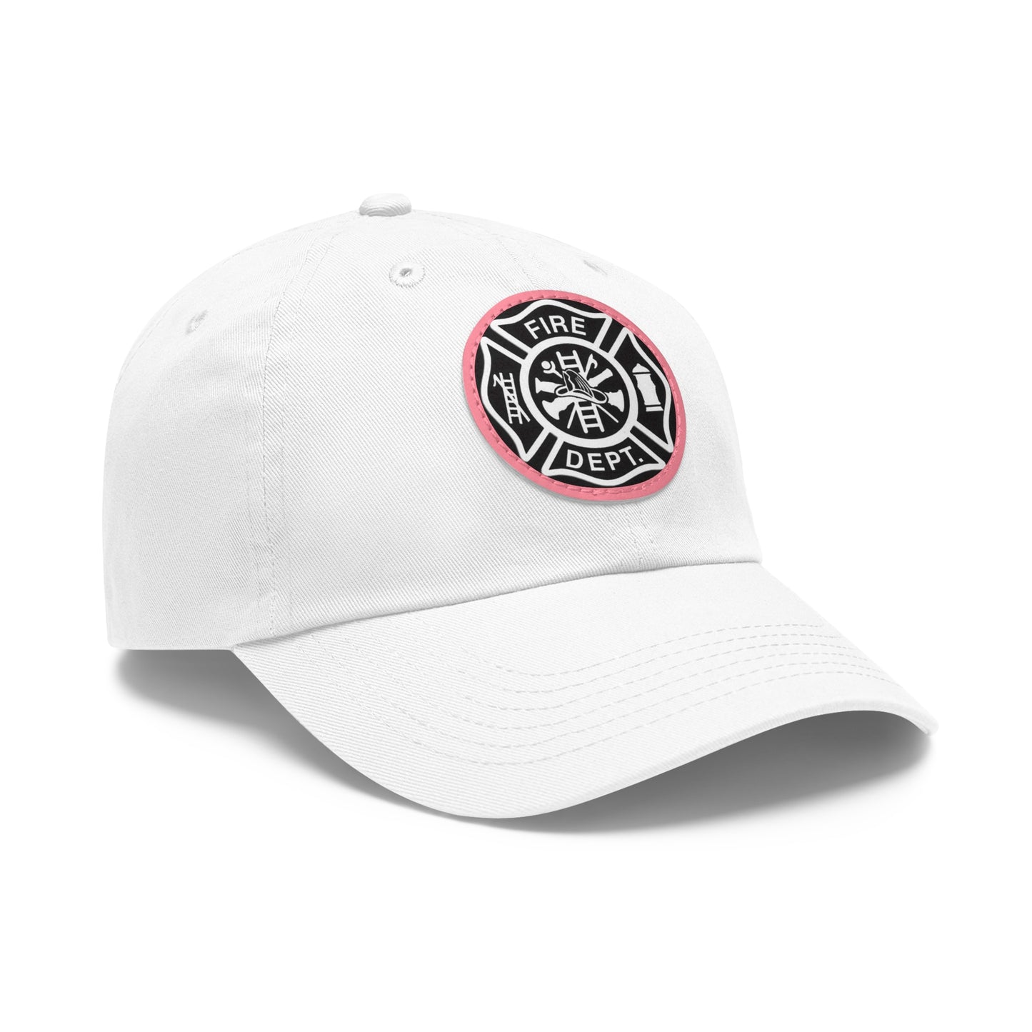 FIre Dept Hat with Leather Patch (Round)