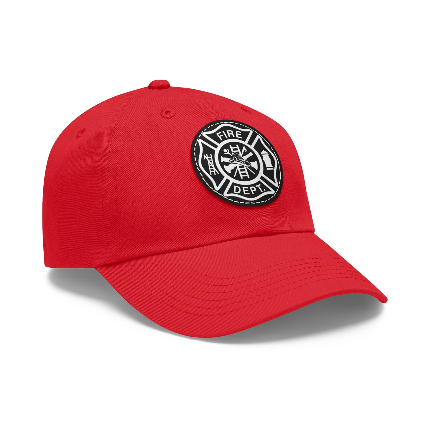 FIre Dept Hat with Leather Patch (Round)