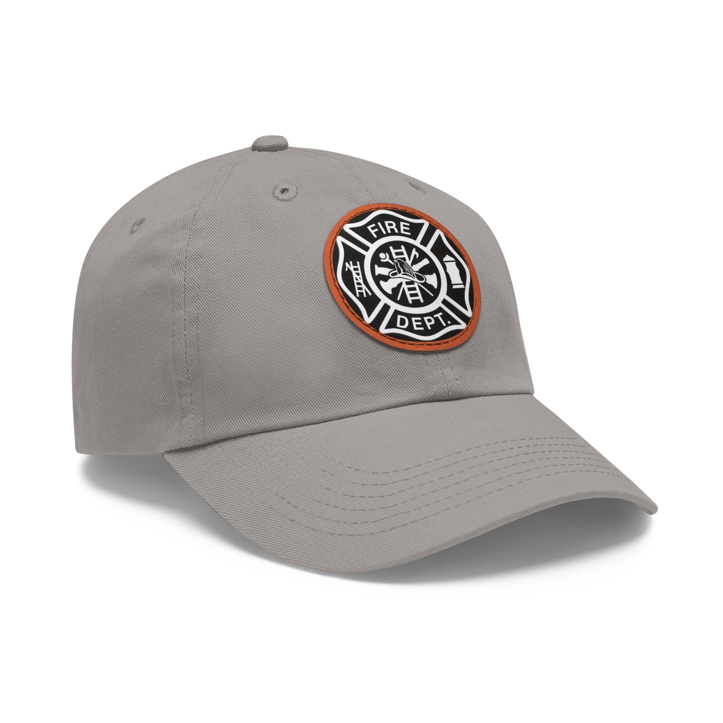 FIre Dept Hat with Leather Patch (Round)