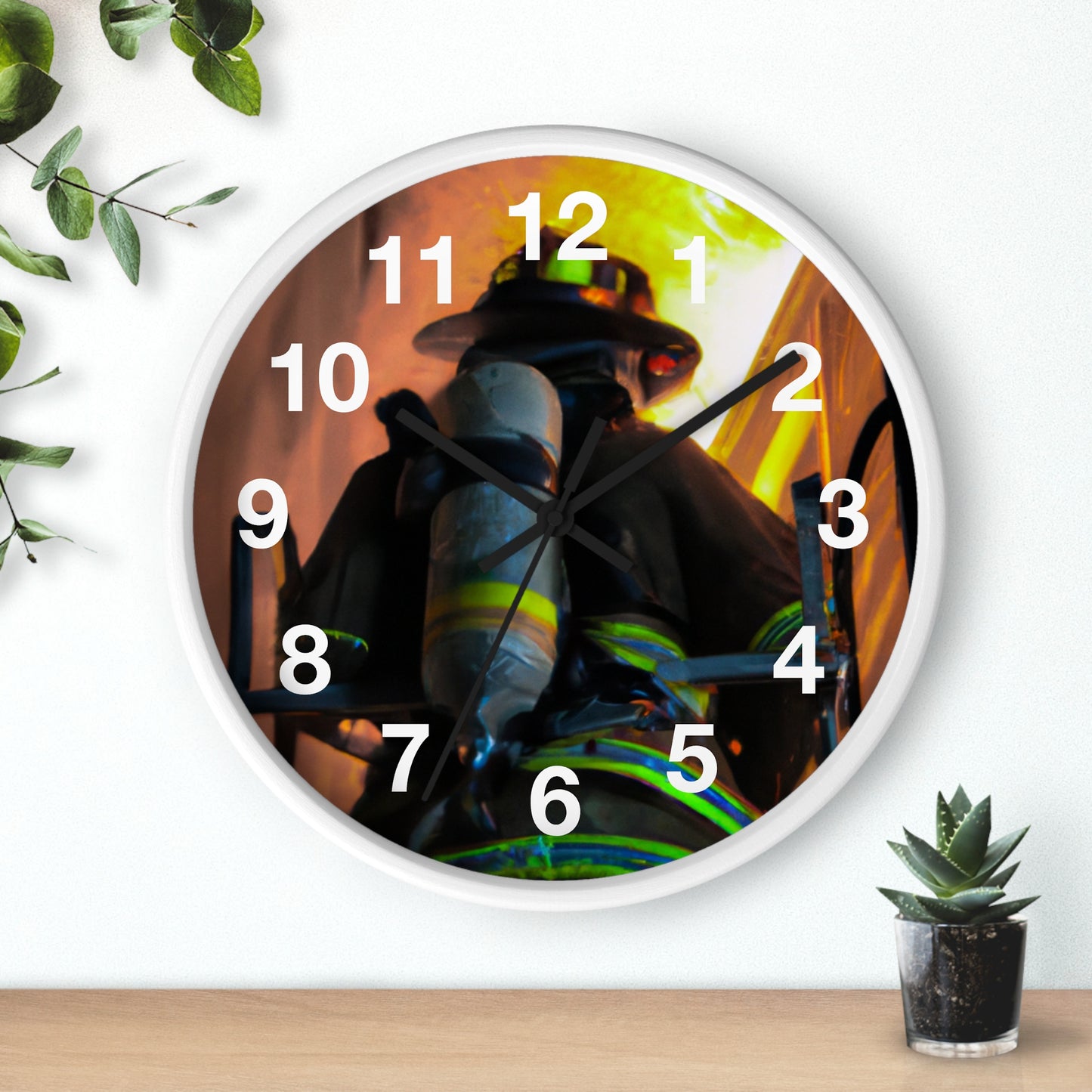 Firefighter--Wall Clock