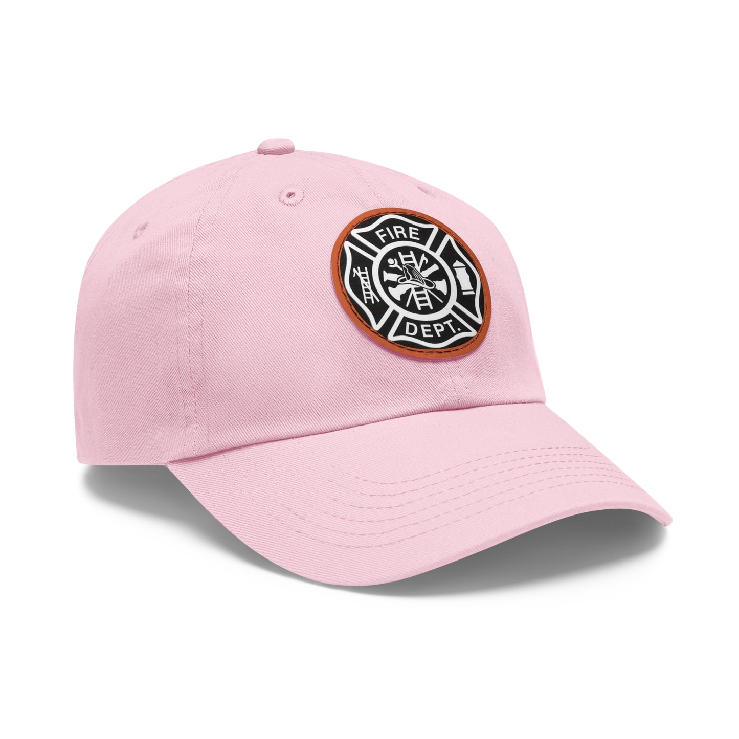 FIre Dept Hat with Leather Patch (Round)