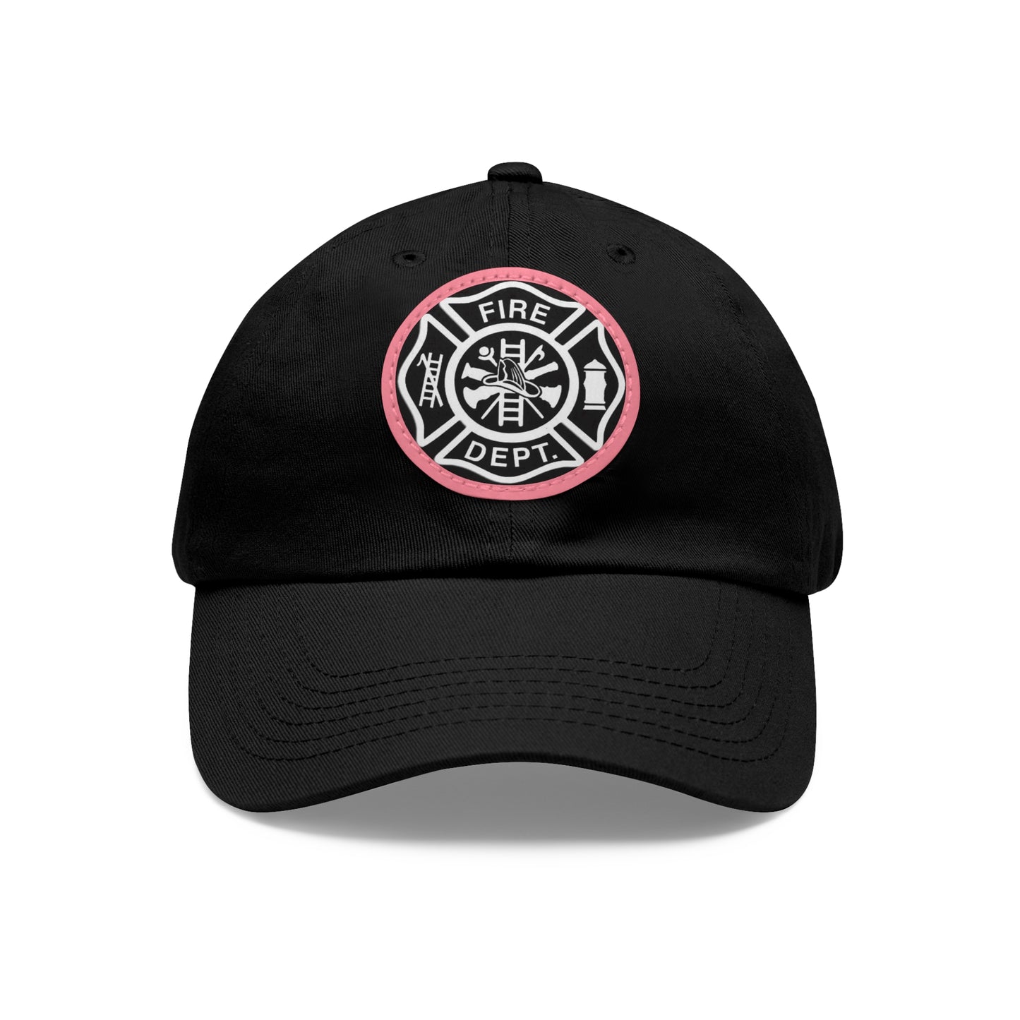 FIre Dept Hat with Leather Patch (Round)