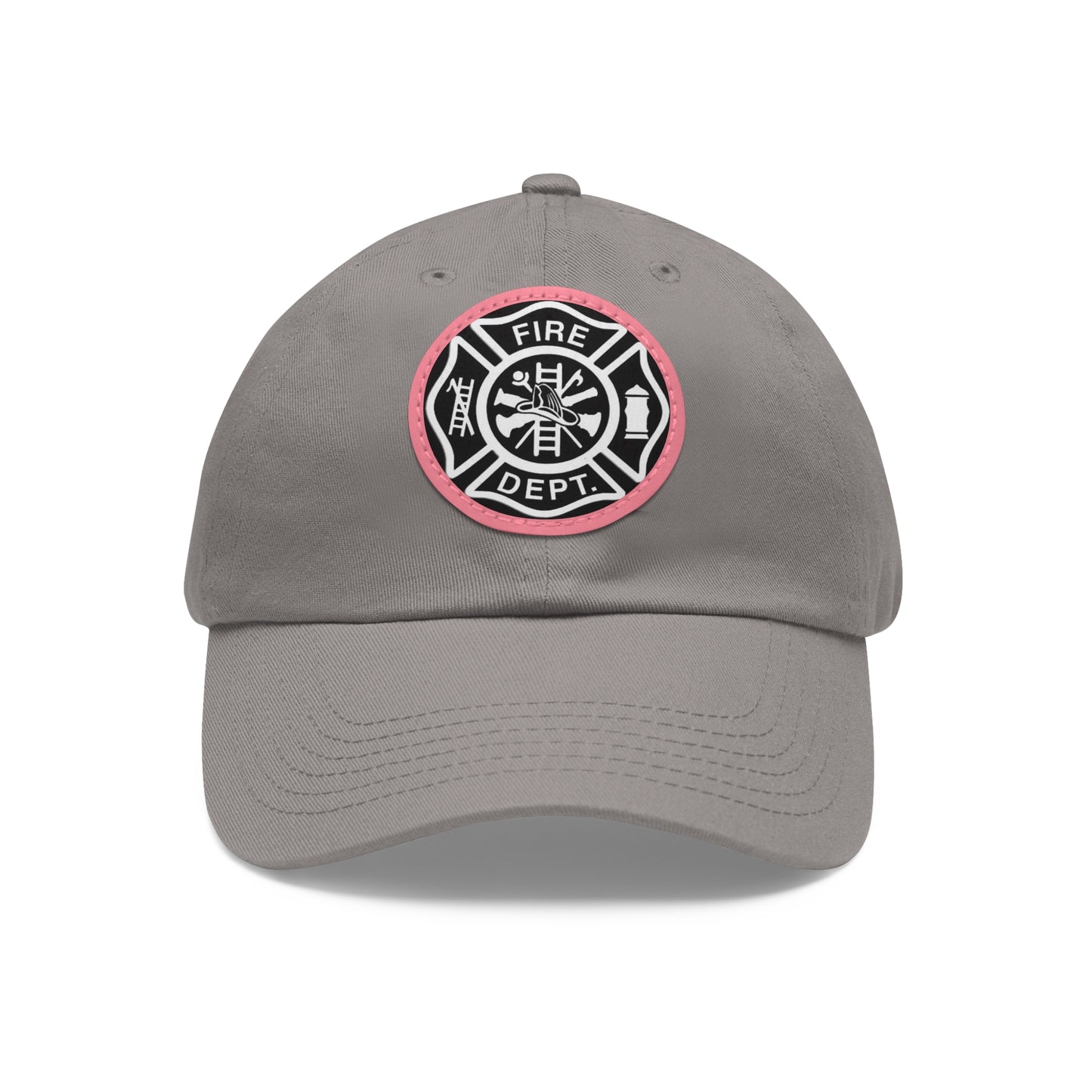 FIre Dept Hat with Leather Patch (Round)