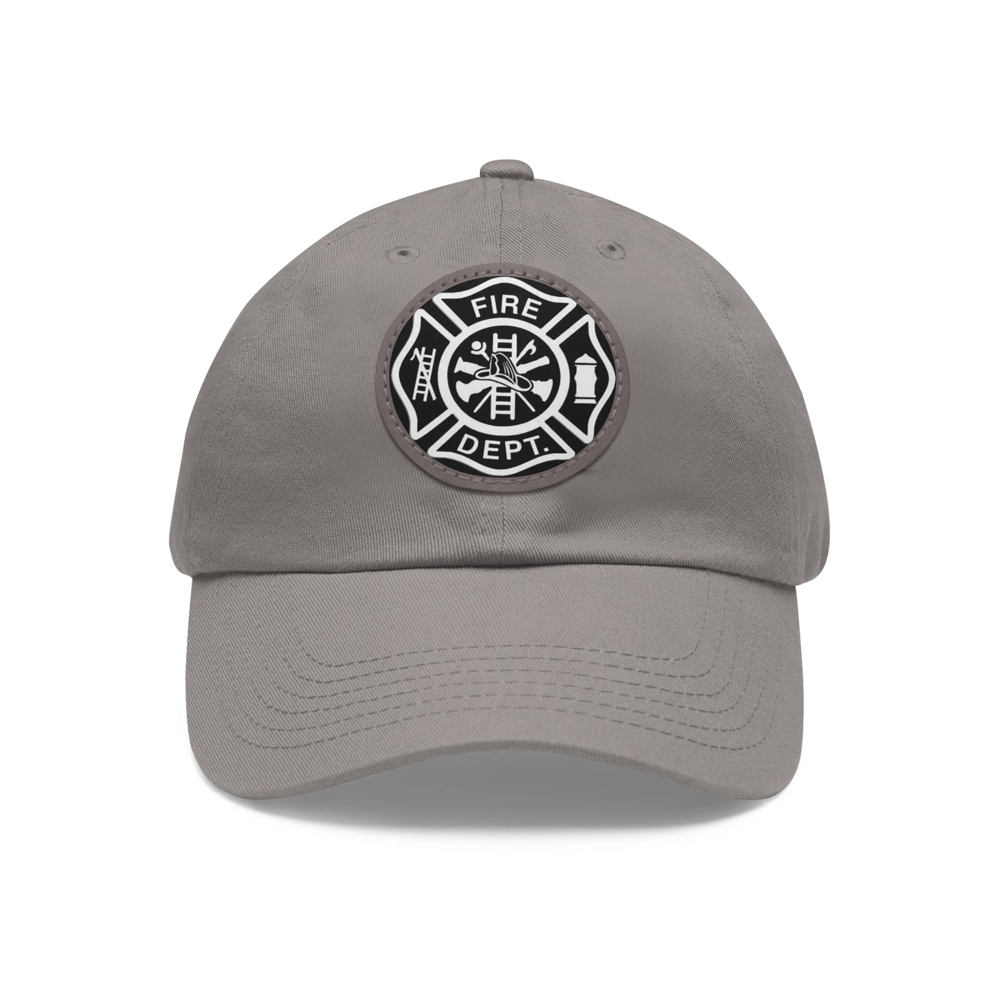 FIre Dept Hat with Leather Patch (Round)