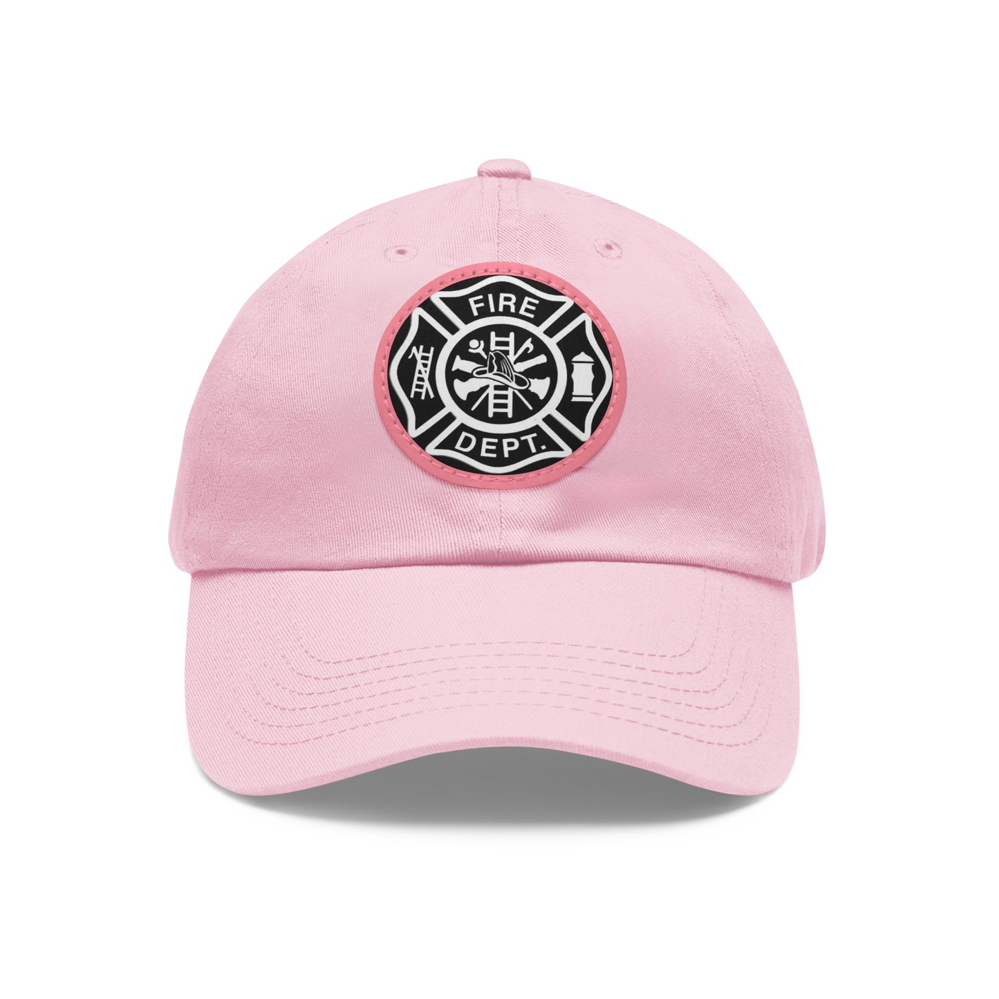 FIre Dept Hat with Leather Patch (Round)