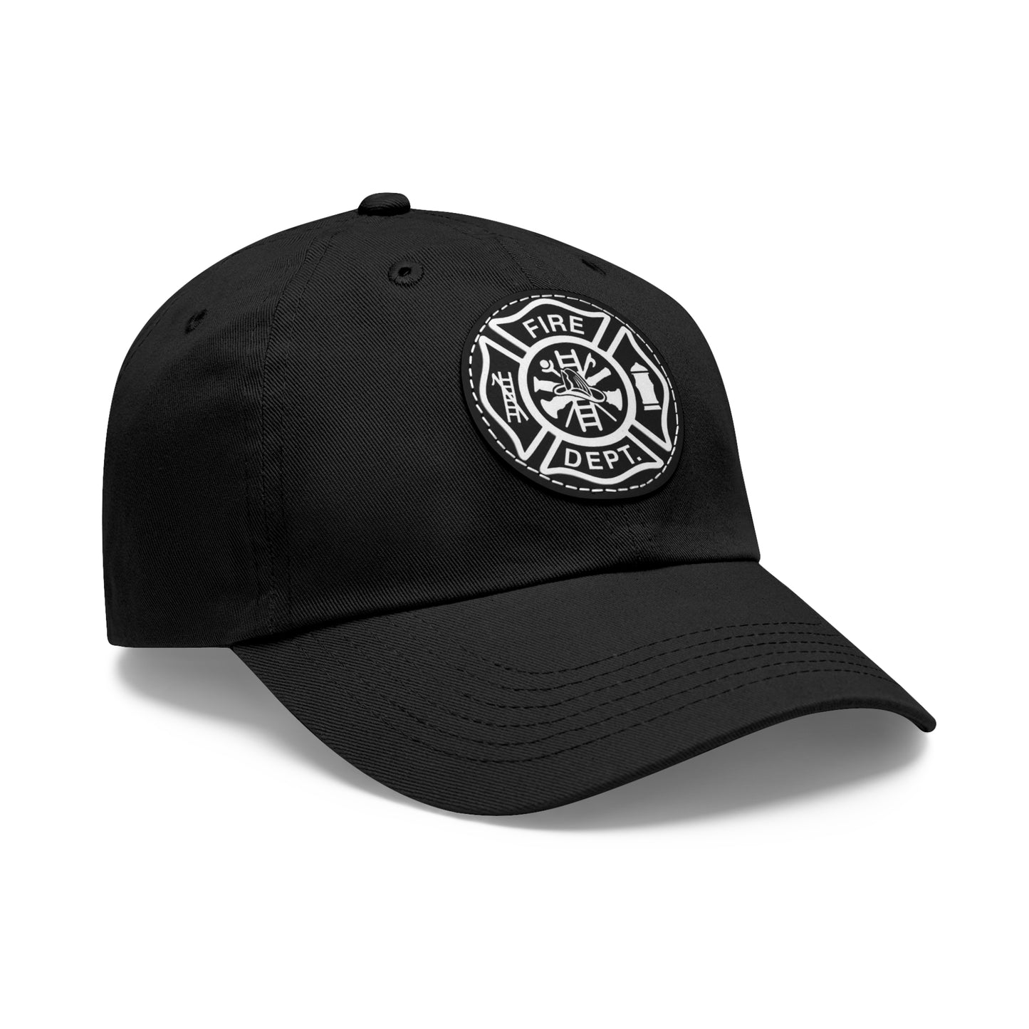FIre Dept Hat with Leather Patch (Round)