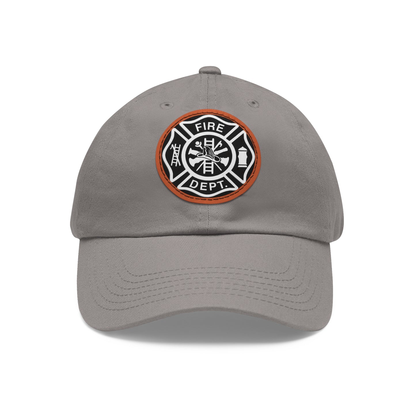 FIre Dept Hat with Leather Patch (Round)