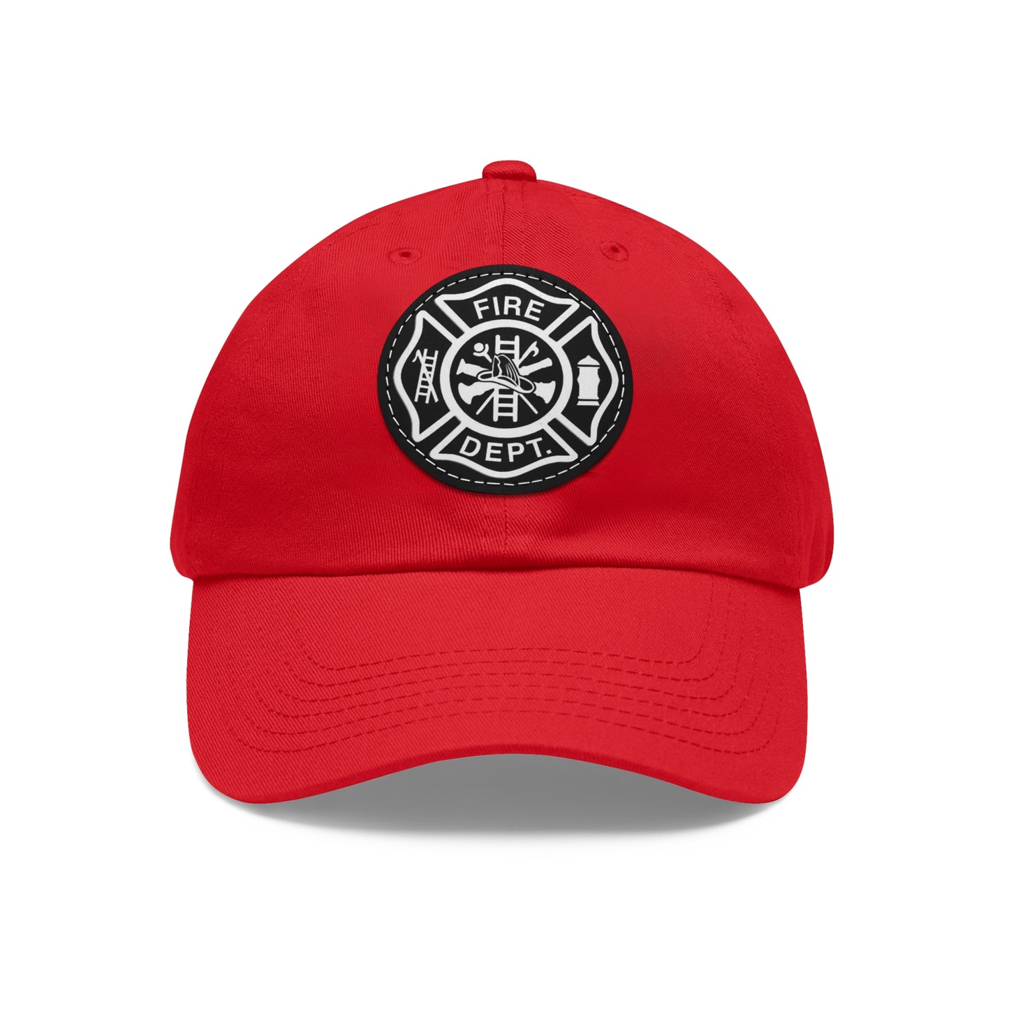 FIre Dept Hat with Leather Patch (Round)