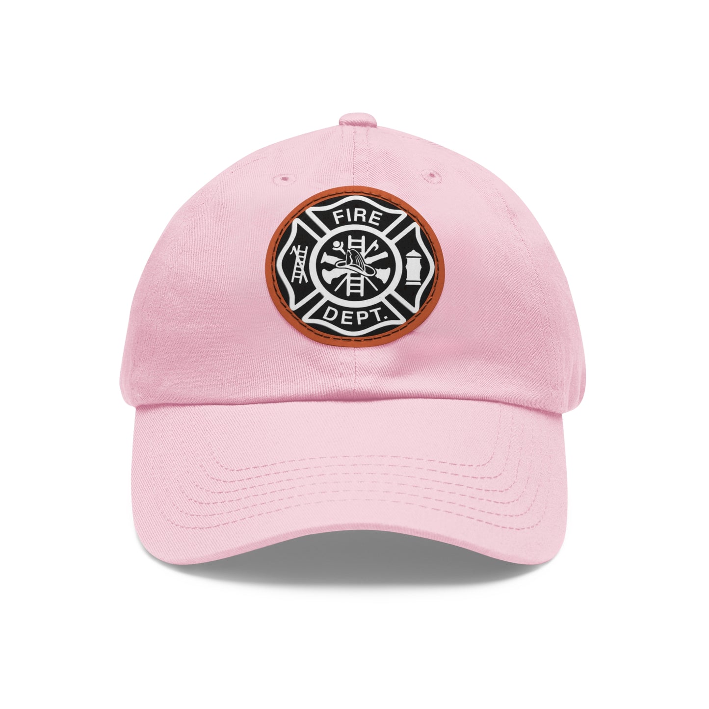 FIre Dept Hat with Leather Patch (Round)