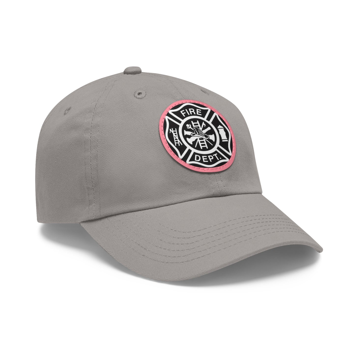 FIre Dept Hat with Leather Patch (Round)