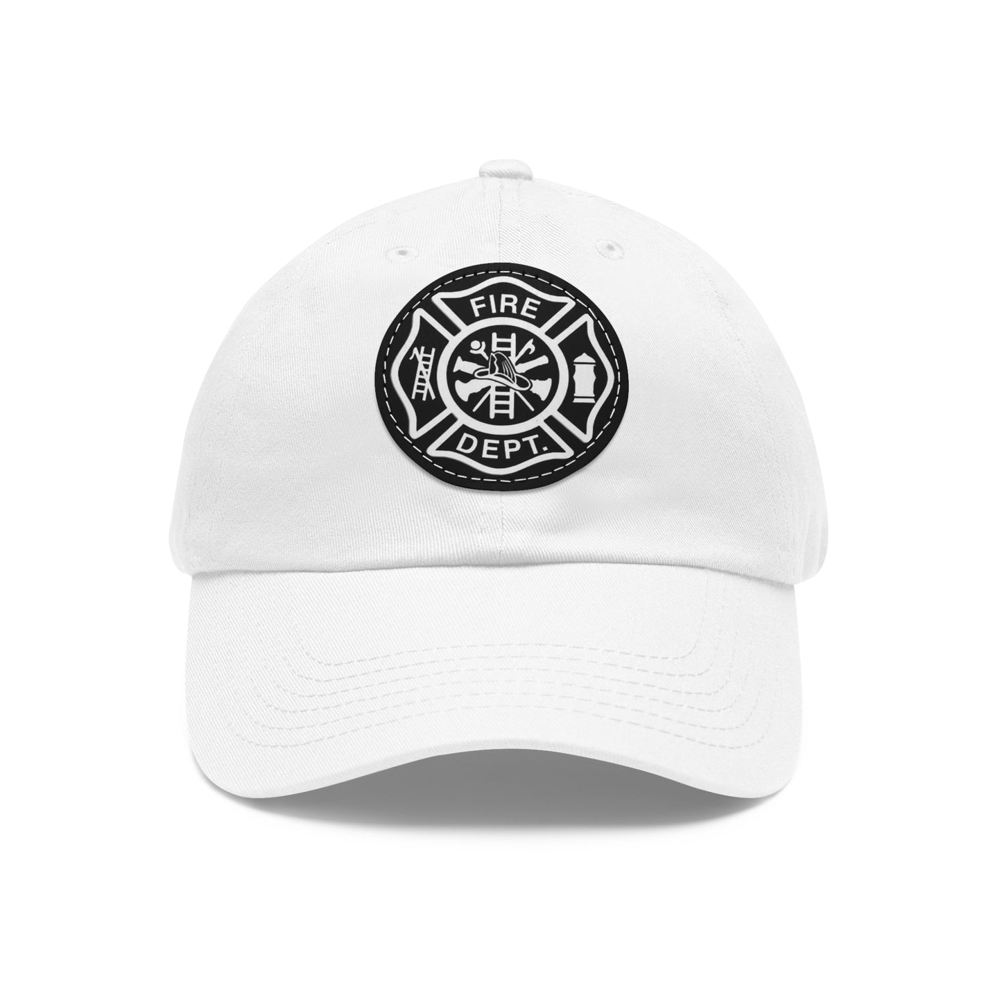 FIre Dept Hat with Leather Patch (Round)