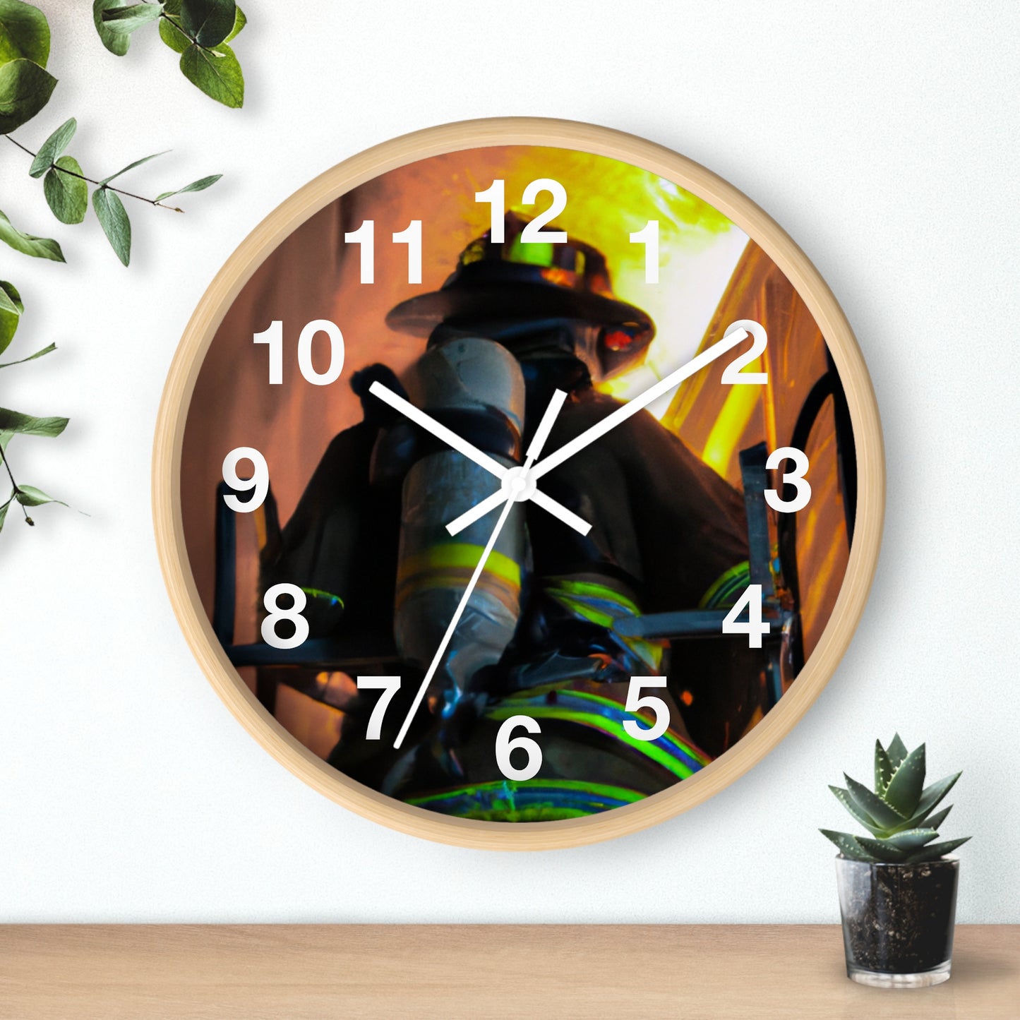 Firefighter--Wall Clock
