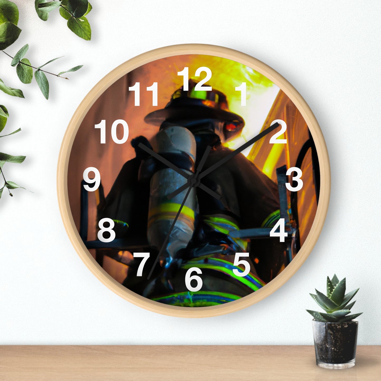 Firefighter--Wall Clock