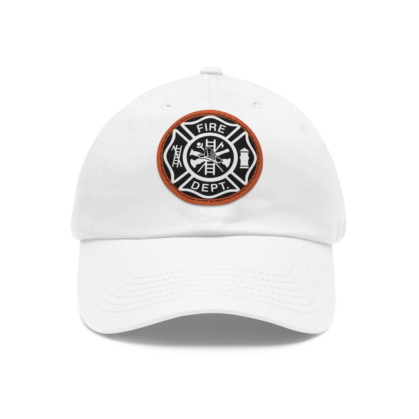 FIre Dept Hat with Leather Patch (Round)