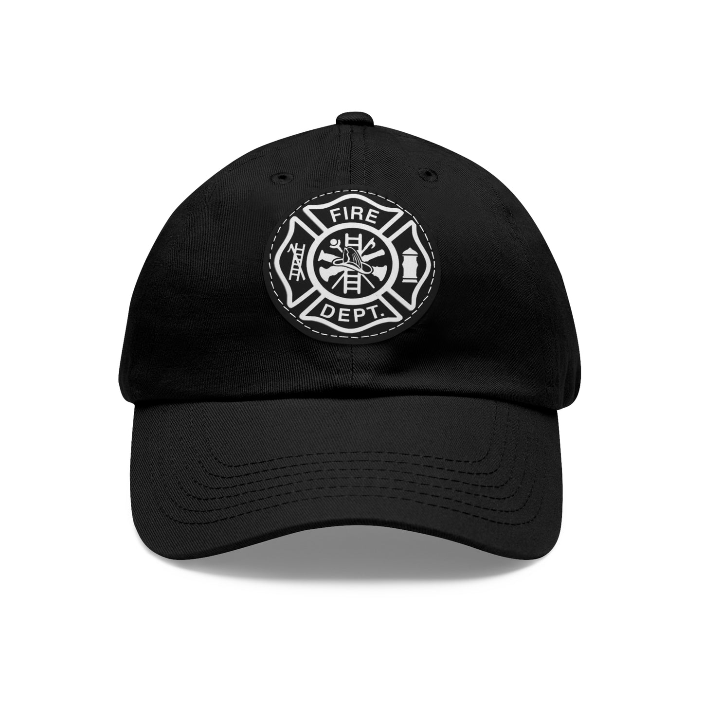 FIre Dept Hat with Leather Patch (Round)