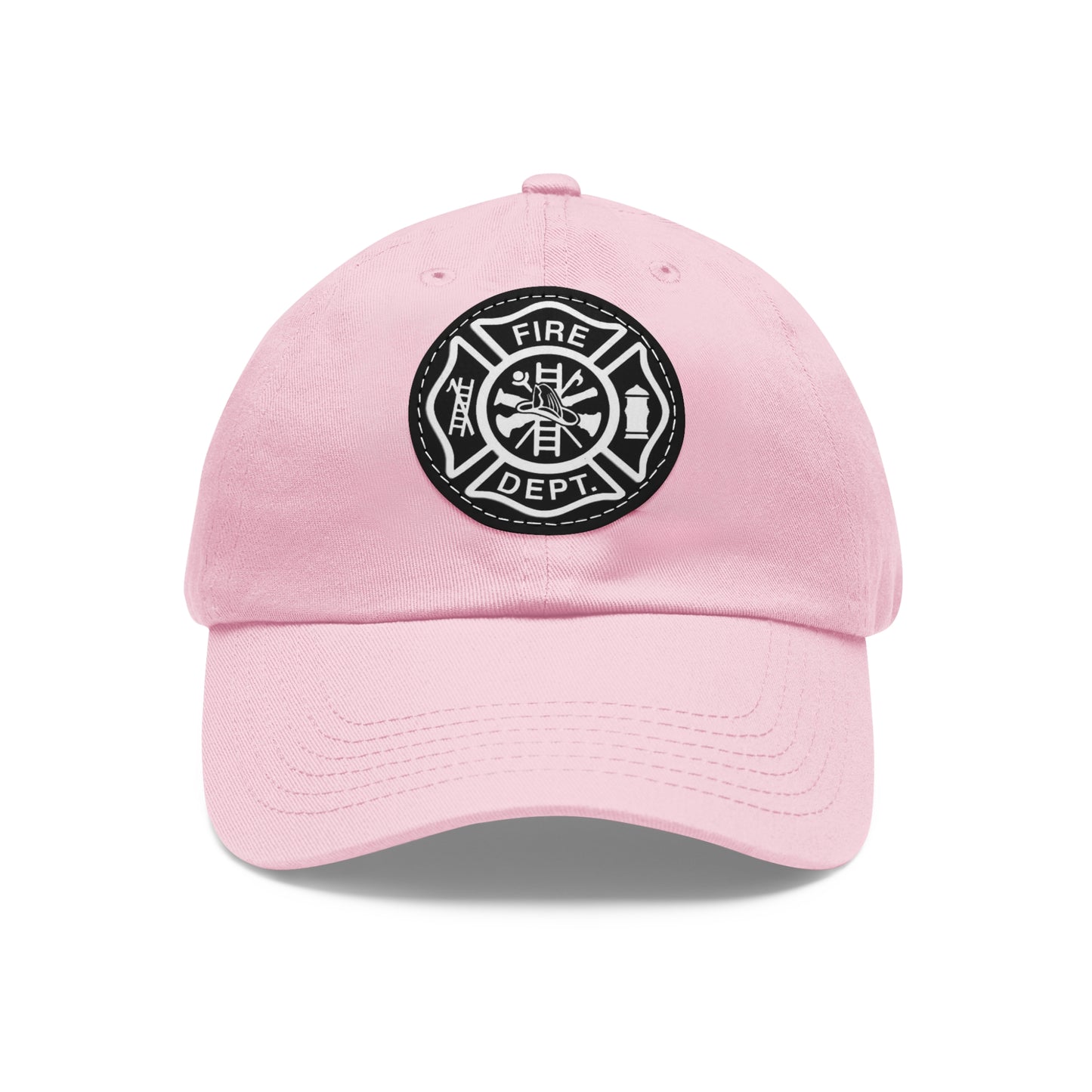 FIre Dept Hat with Leather Patch (Round)