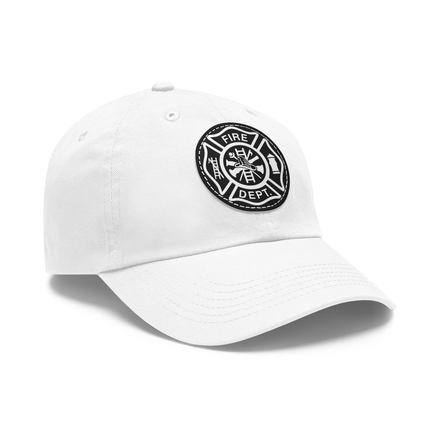 FIre Dept Hat with Leather Patch (Round)