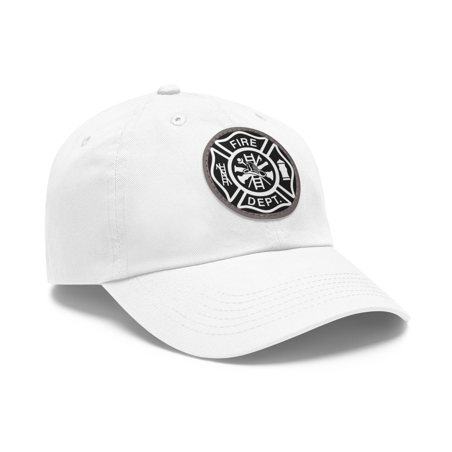 FIre Dept Hat with Leather Patch (Round)