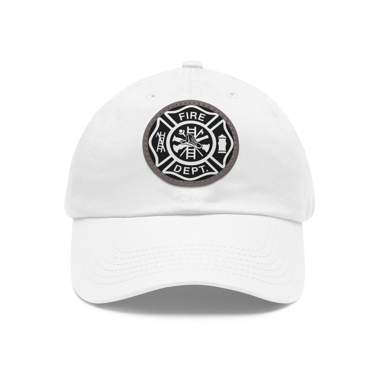 FIre Dept Hat with Leather Patch (Round)