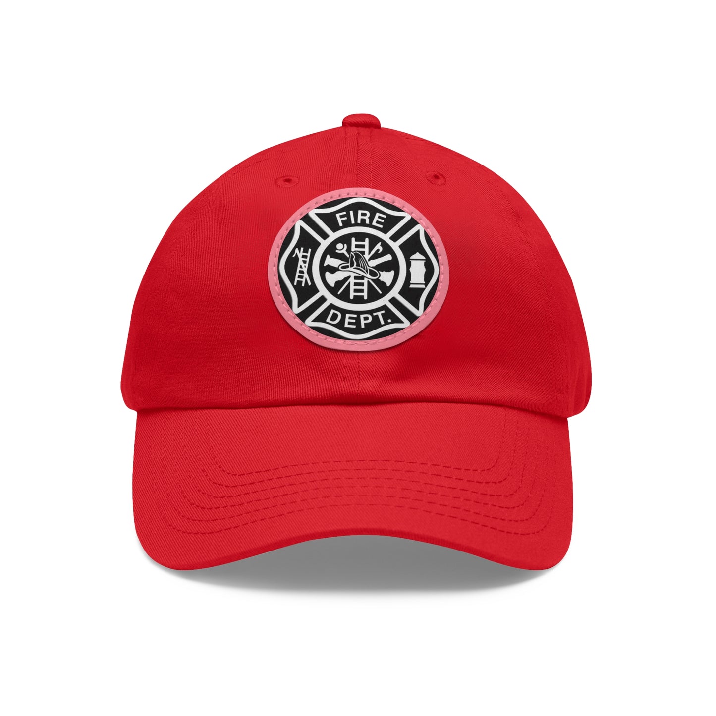 FIre Dept Hat with Leather Patch (Round)