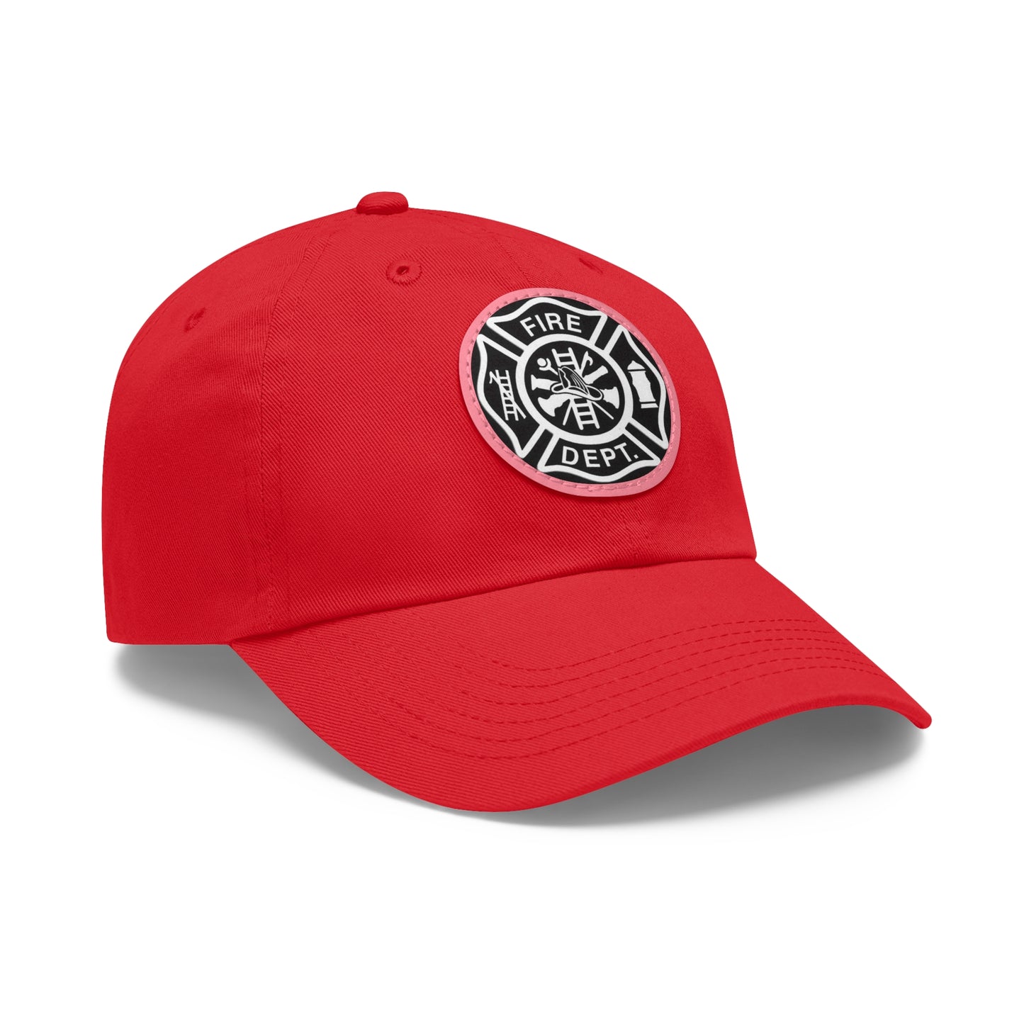 FIre Dept Hat with Leather Patch (Round)
