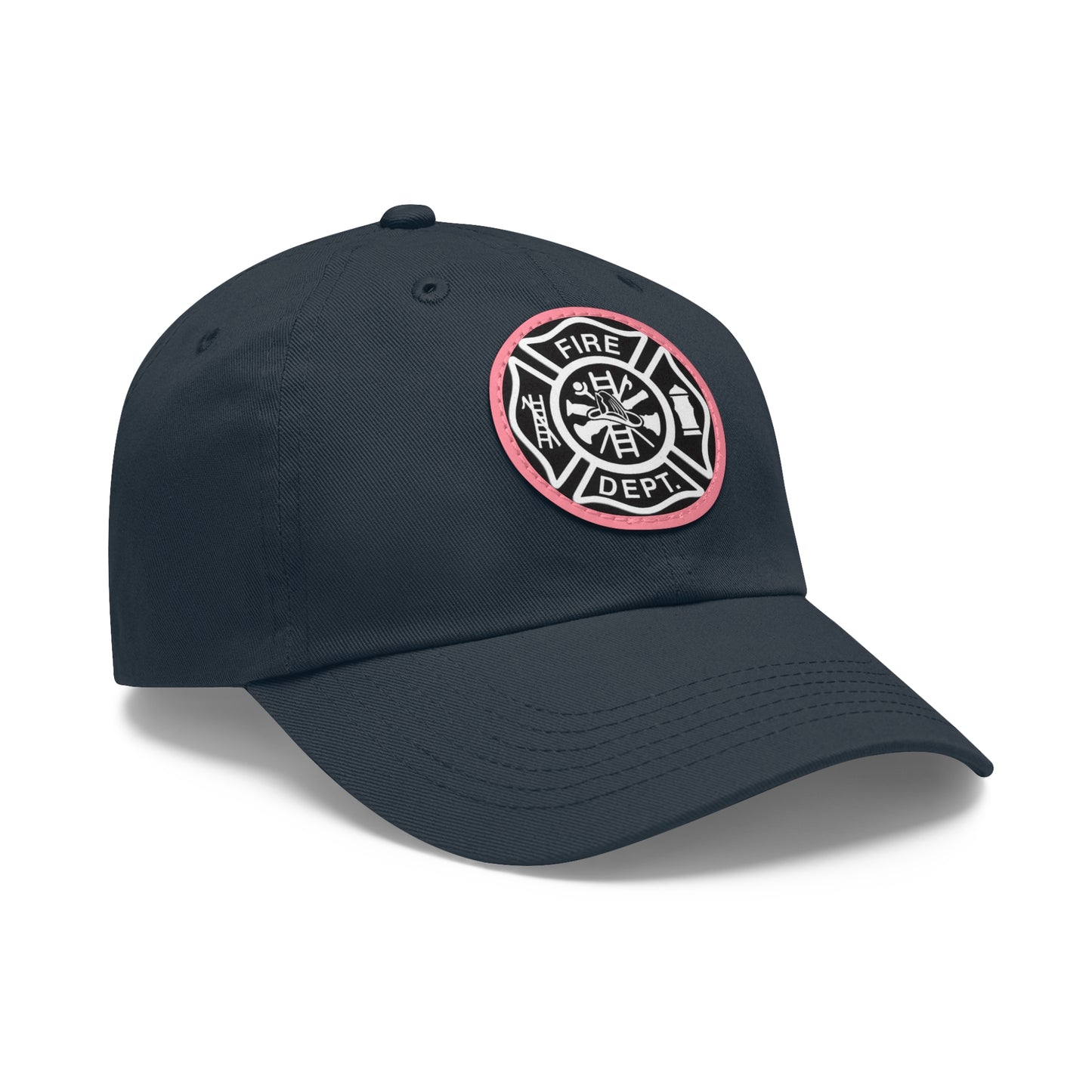 FIre Dept Hat with Leather Patch (Round)