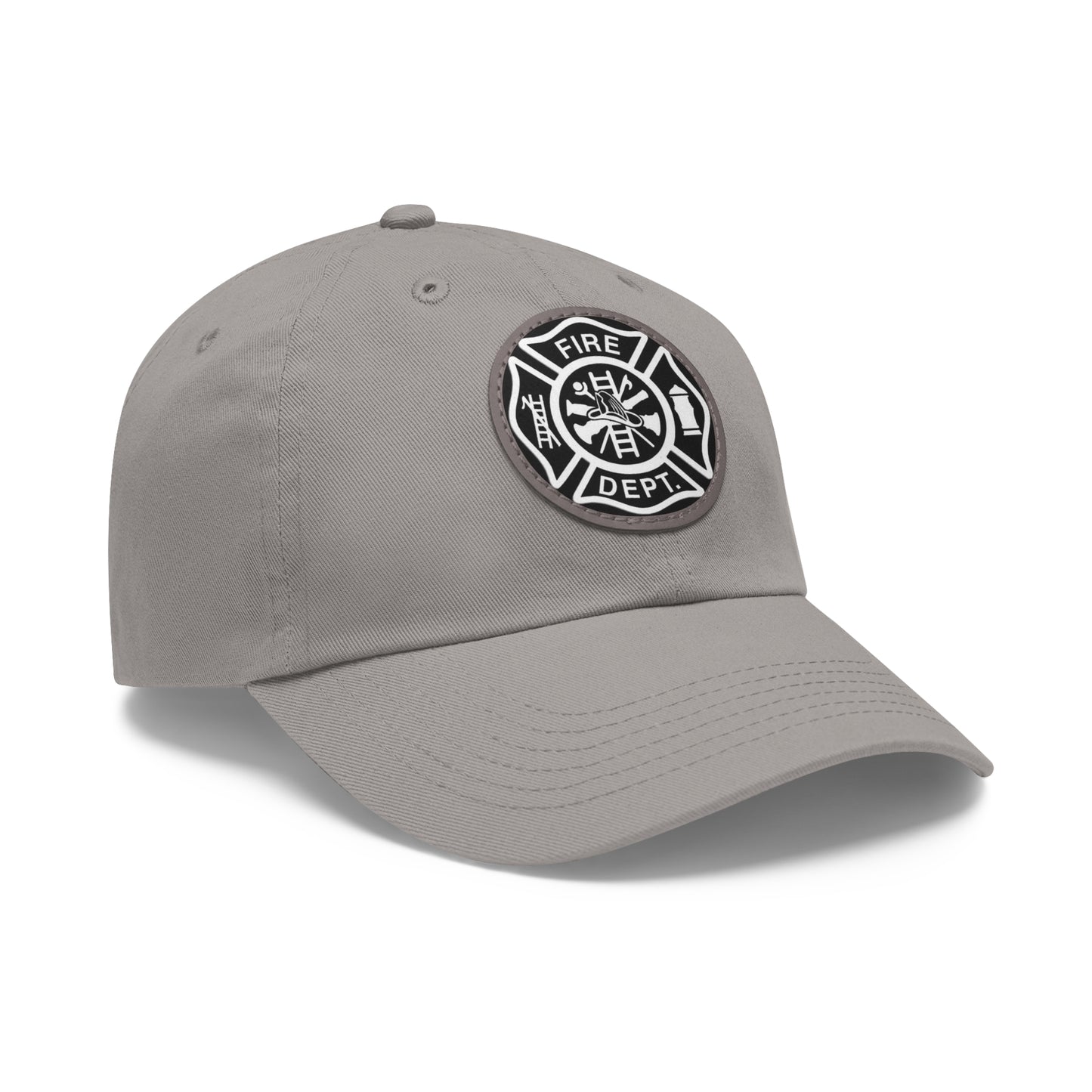 FIre Dept Hat with Leather Patch (Round)